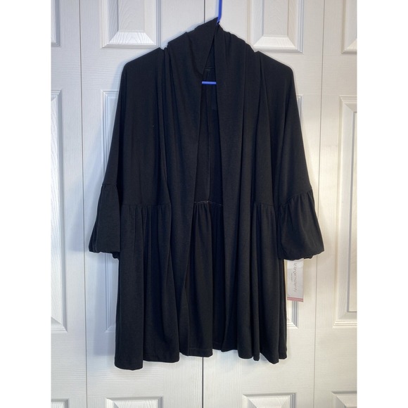 Liz Lange Sweaters - Liz Lange Target Maternity Cardigan Open Front 3/4 Bell Sleeve Black NOS Sz L